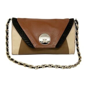 Elliott Lucca Women's Genuine Leather Shoulder Envelope Bag Clutch Chain